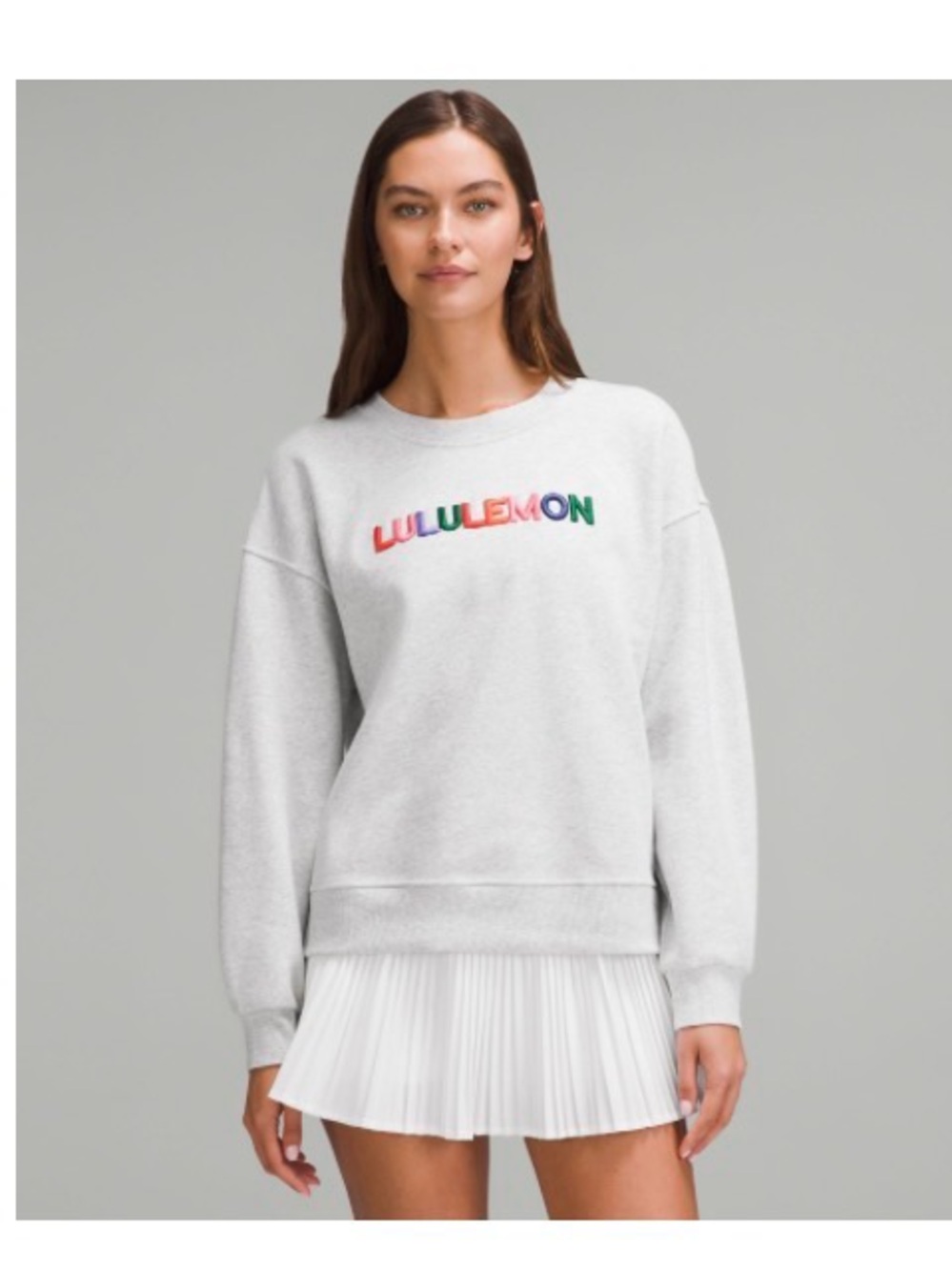 lululemon athletica perfectly oversized fleece Crew Sweatshirt with Logo